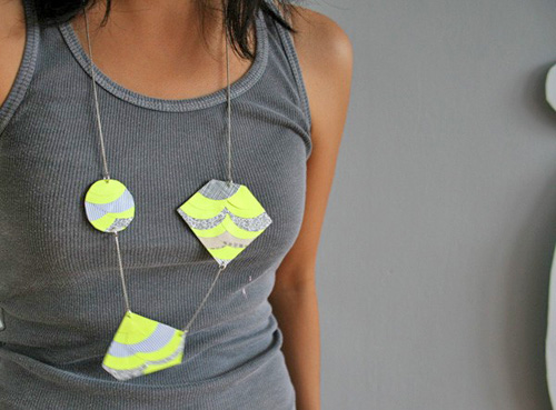 Essimar neon yellow paper necklace  Essimar (Esther Ramirez)