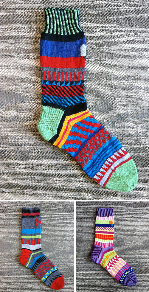 Hand knit wool socks by LizSox  Geometric Wow series: Textile products
