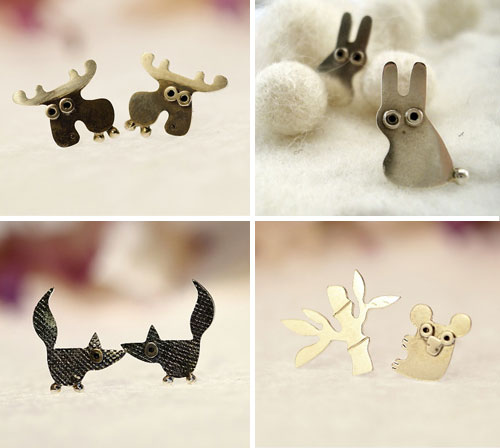 Mini zoo earrings series by Giedre Koloksanskyte 2  Mini zoo silver earrings series by Giedre Koloksanskyte