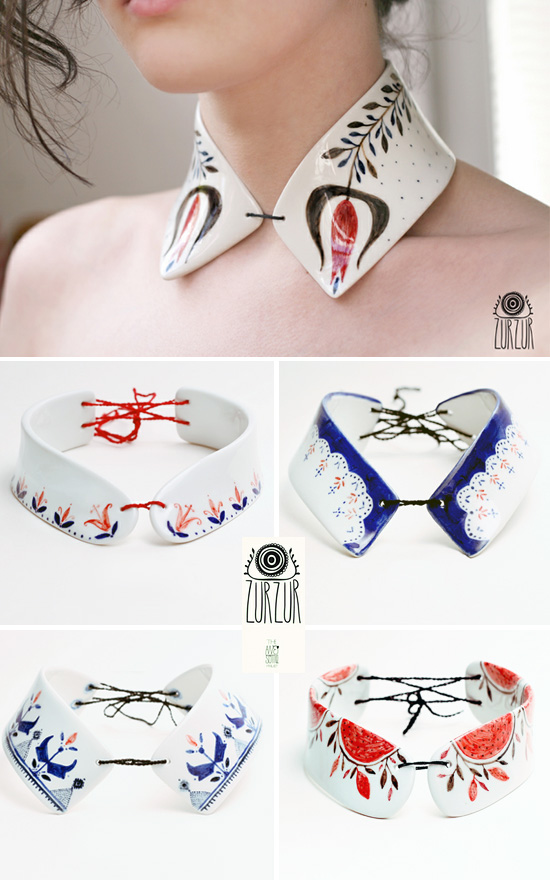 Handmade porcelain collars The Awesome Project ZURZUR collection  The Awesome Project – Handmade porcelain journey from Romania
