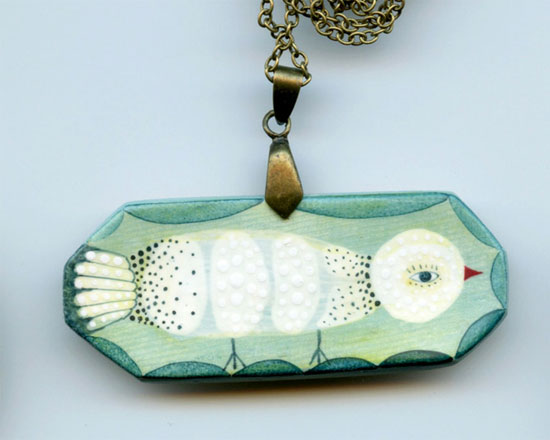 Paperclay necklaces 3 by Elsa Mora1  Paper clay pendants by Elsa Mora