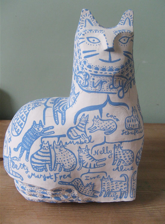 handmade ceramics by vicky lindo  Vicky Lindo free-hand drawings on ceramics