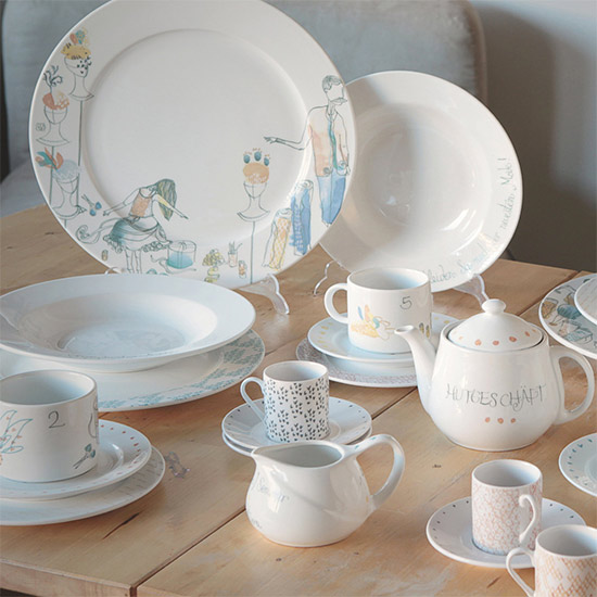 Plates and cups illustrated by MiClo  Mi Clo, illustrations and printed things